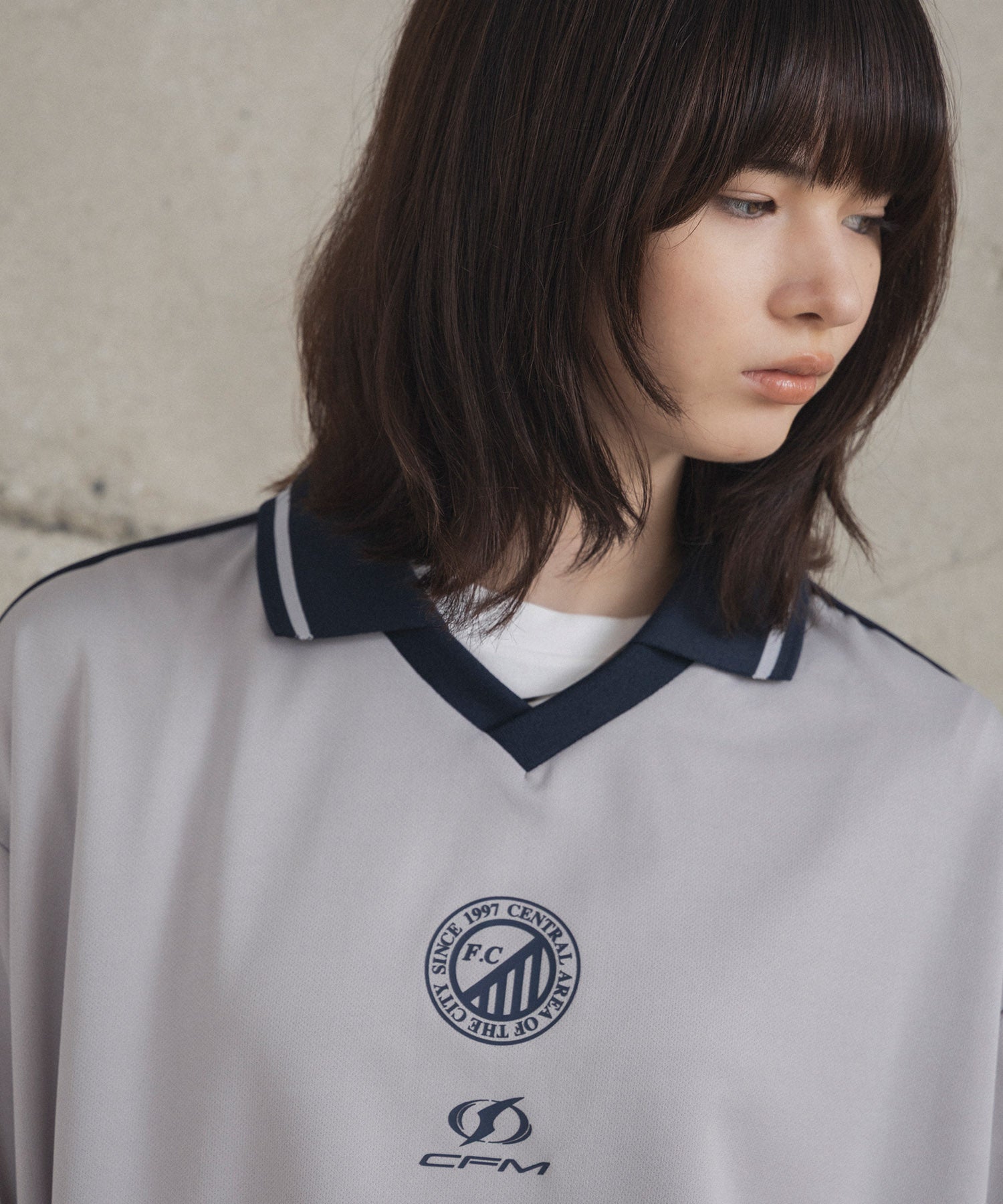 フロントプリント サイドライン ユニフォーム半袖Tシャツ