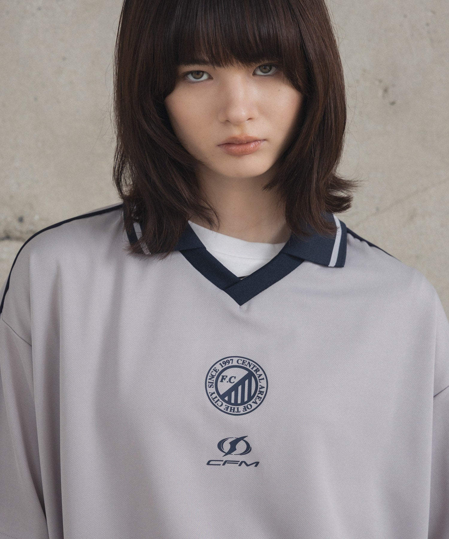 フロントプリント サイドライン ユニフォーム半袖Tシャツ