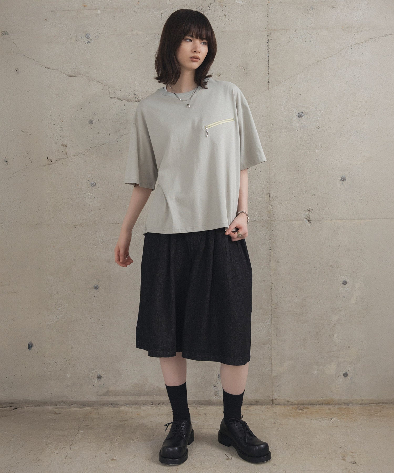 Zip-detail Tee / ジップディテールTシャツ