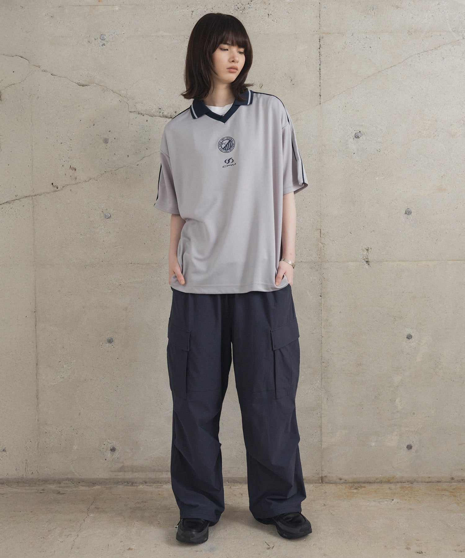 フロントプリント サイドライン ユニフォーム半袖Tシャツ