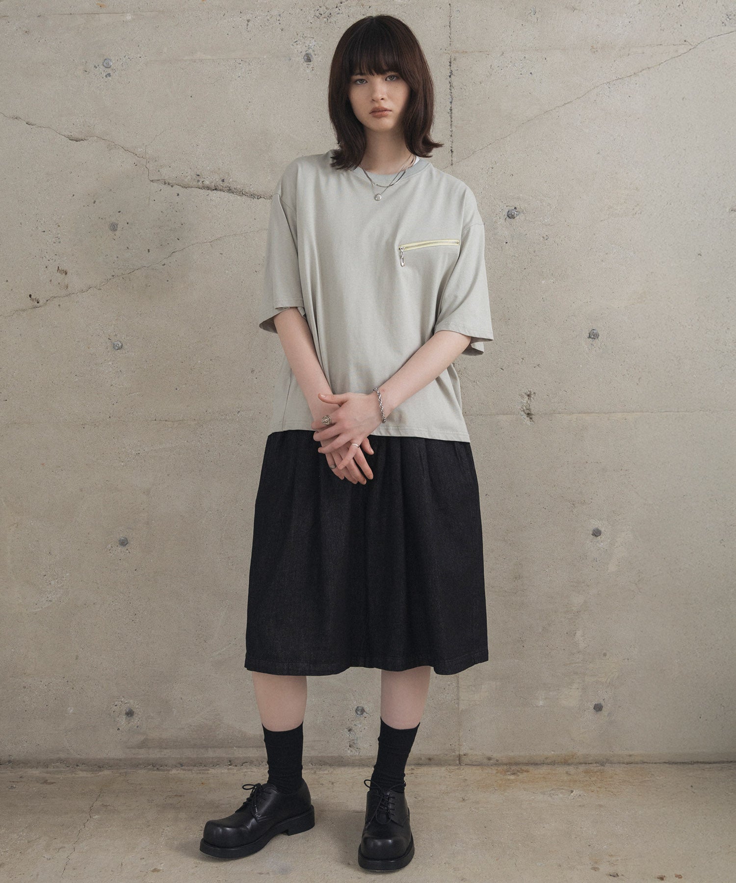 Zip-detail Tee / ジップディテールTシャツ