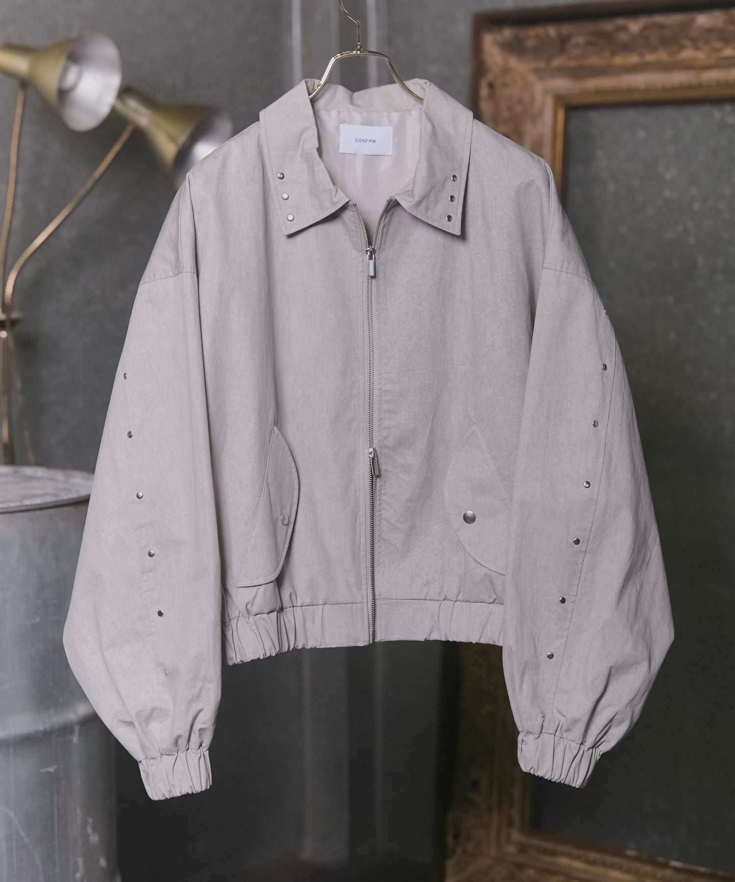 Peach Brushed Studded Blouson / ピーチ起毛スタッズブルゾン