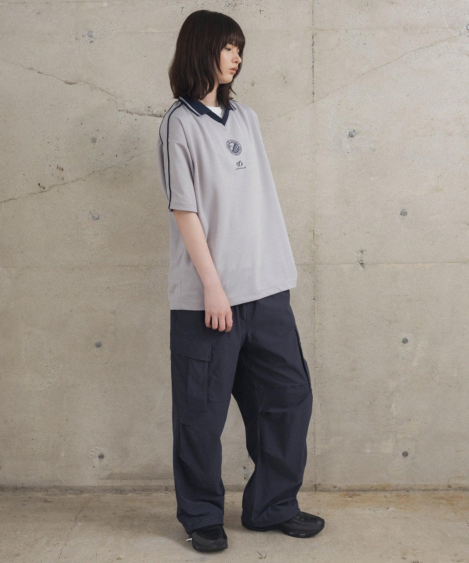 フロントプリント サイドライン ユニフォーム半袖Tシャツ