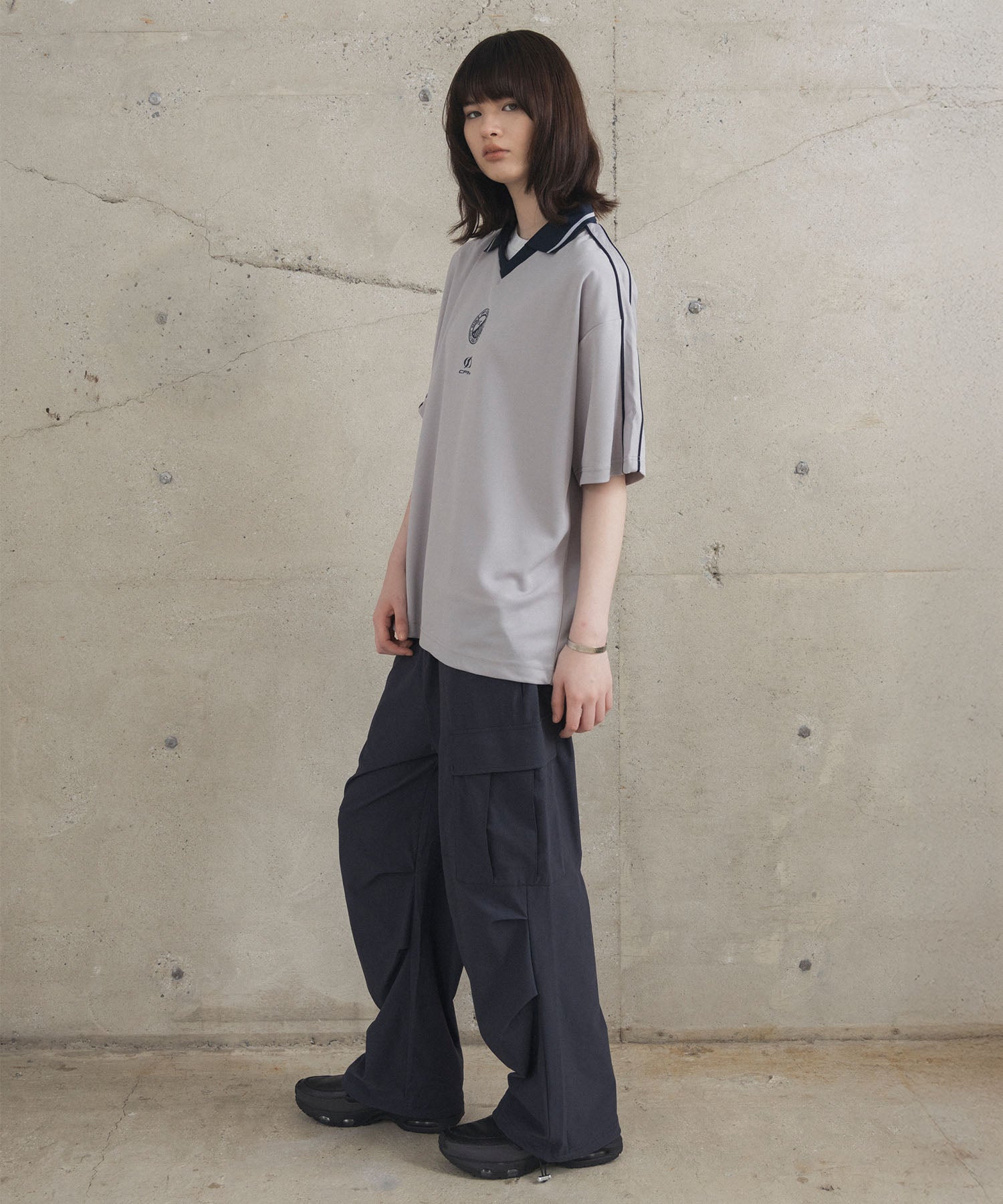 フロントプリント サイドライン ユニフォーム半袖Tシャツ