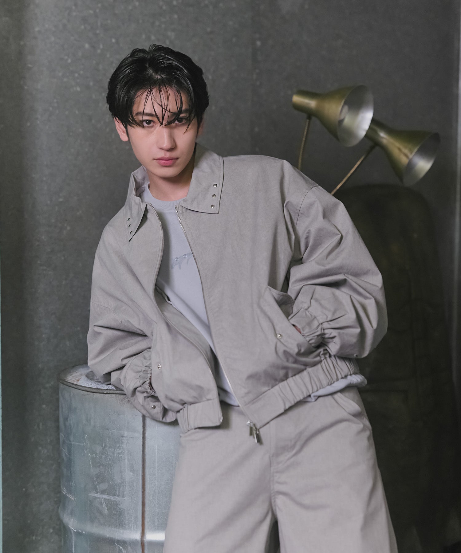 Peach Brushed Studded Blouson / ピーチ起毛スタッズブルゾン