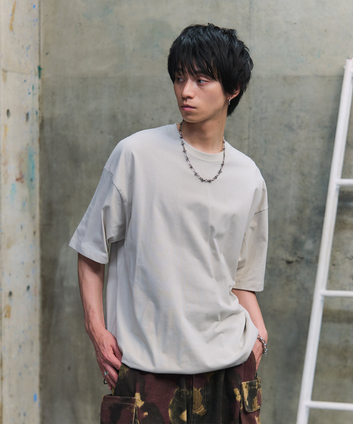 プレーティング 裾ドローコード 半袖Tシャツ