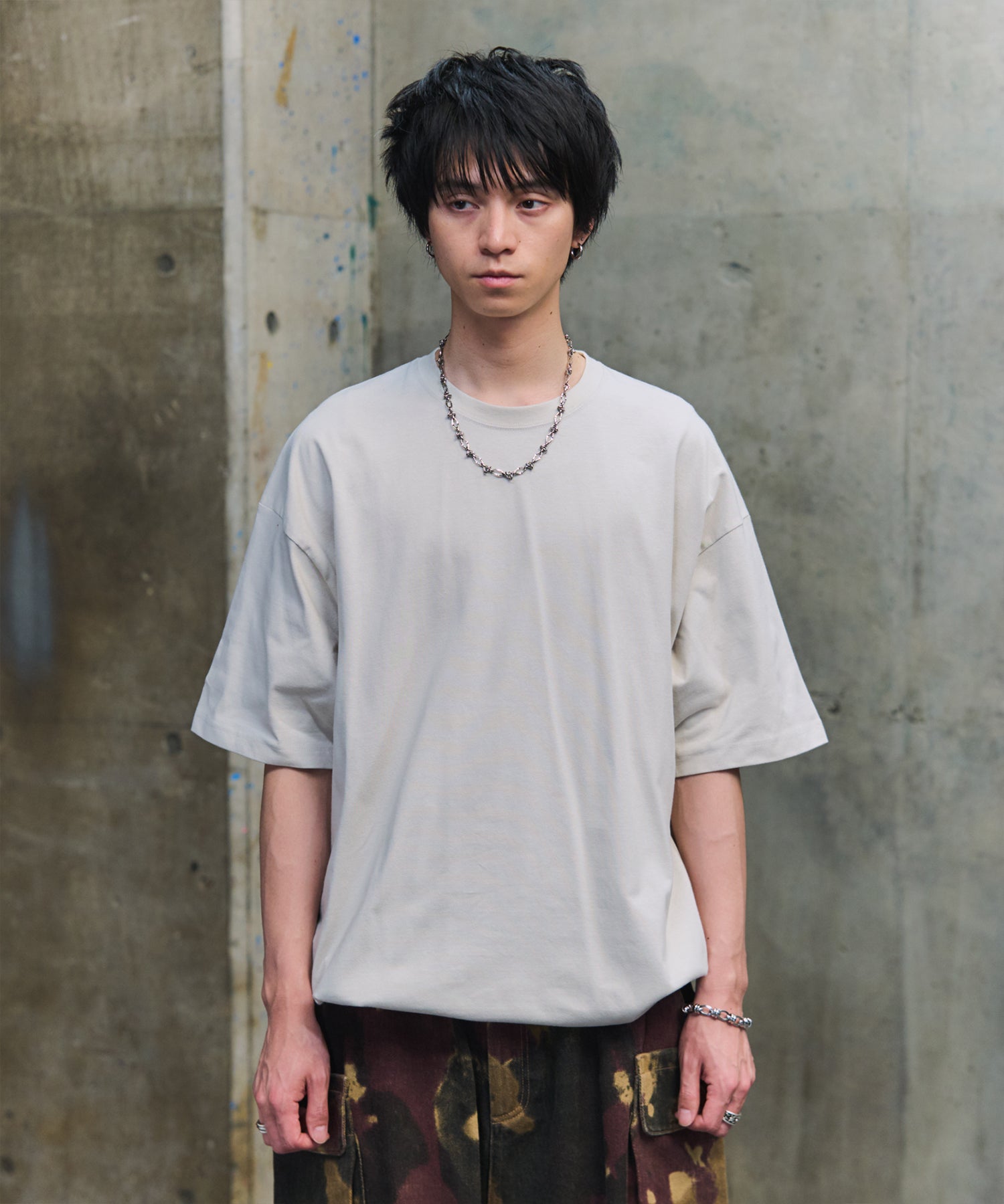プレーティング 裾ドローコード 半袖Tシャツ