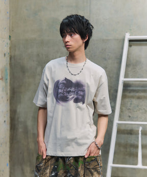 ビッグシルエット プレーティング 半袖Tシャツ グラフィック プリント
