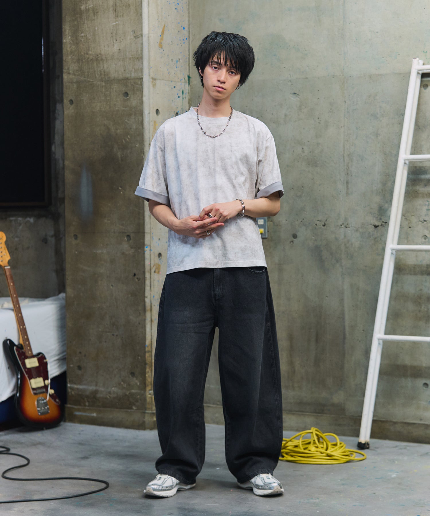 SLEEVE LAYERED LOOSE T-SHIRT / レイヤード ルーズTシャツ