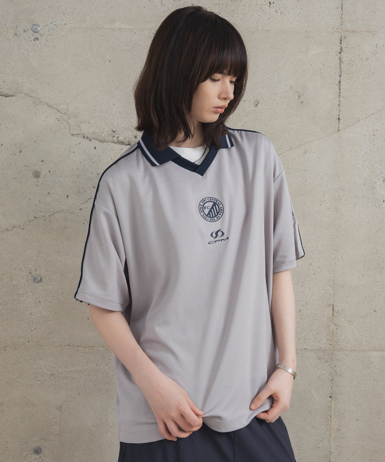 フロントプリント サイドライン ユニフォーム半袖Tシャツ