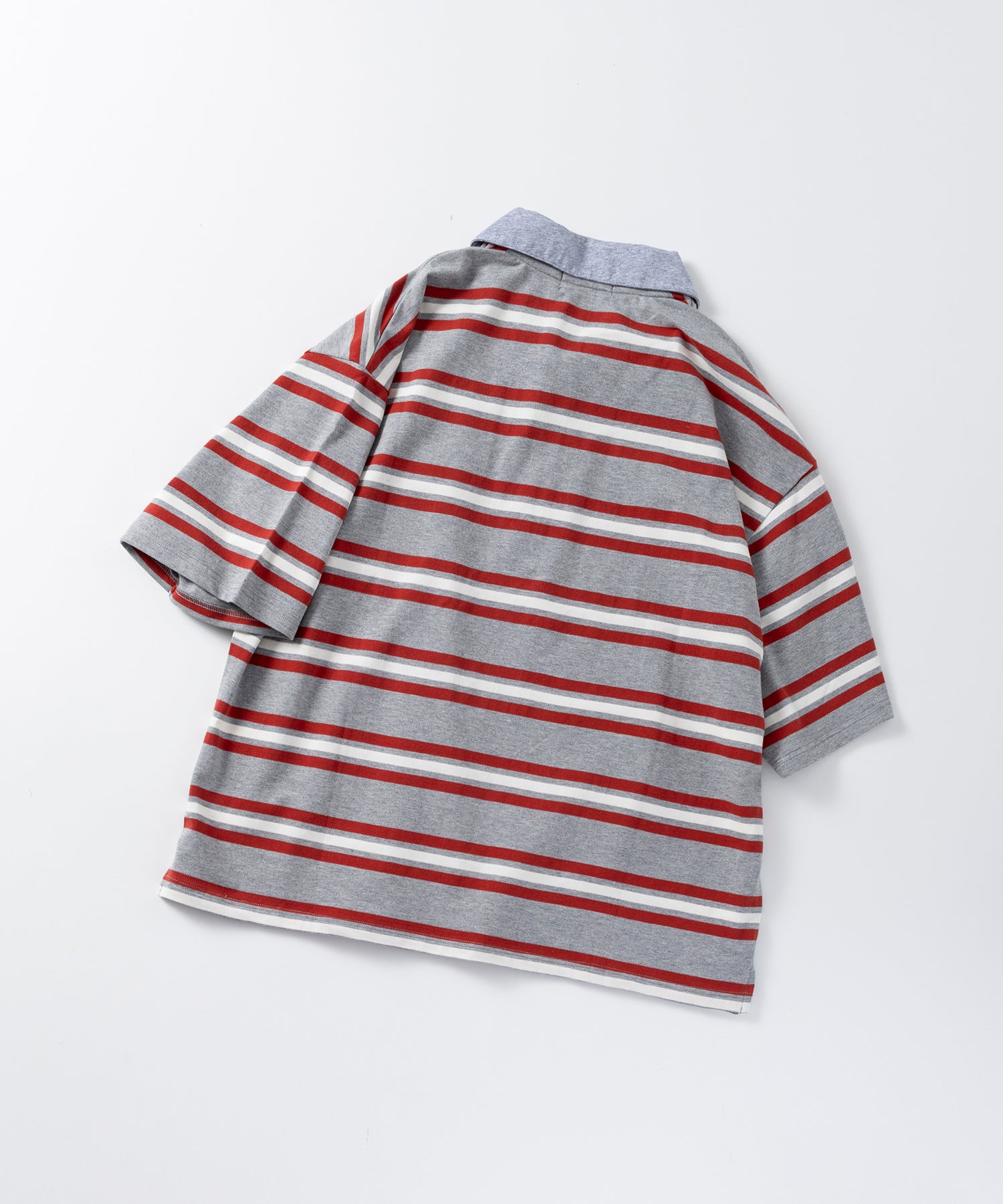 TURNED POCKET BORDER POLO / 折り返しボーダーポロシャツ