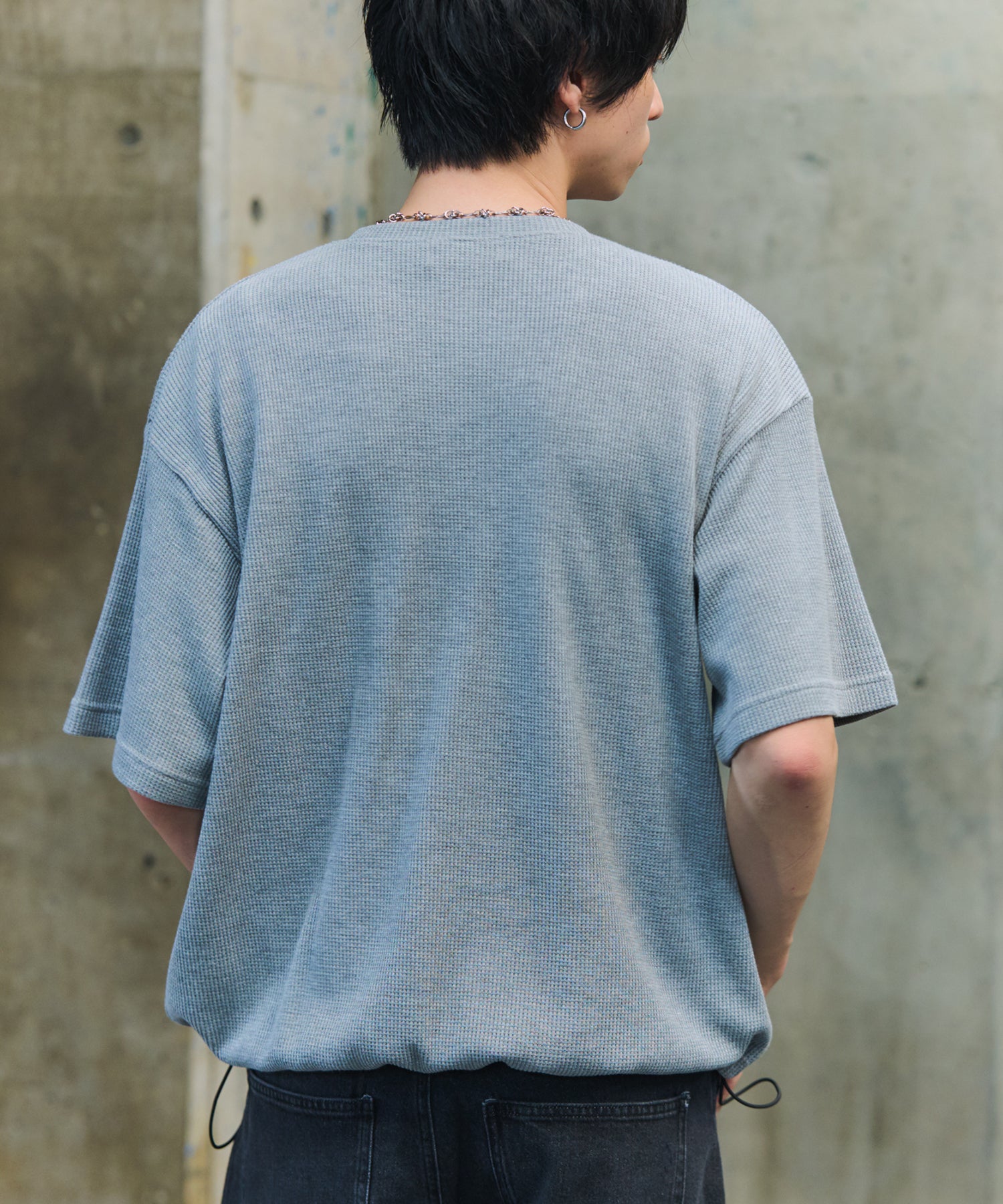 THERMAL DRAWSTRING HENLEY NECK T-SHIRT / サーマル ドローストリング ヘンリーネックTシャツ