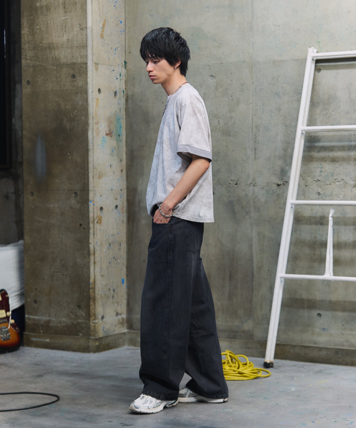 SLEEVE LAYERED LOOSE T-SHIRT / レイヤード ルーズTシャツ