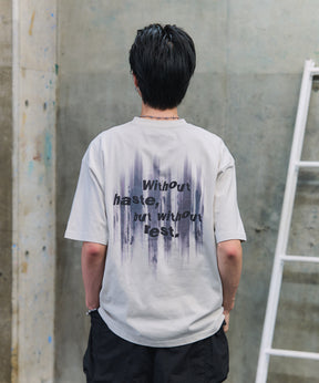 ビッグシルエット プレーティング グラフィック プリント 半袖Tシャツ