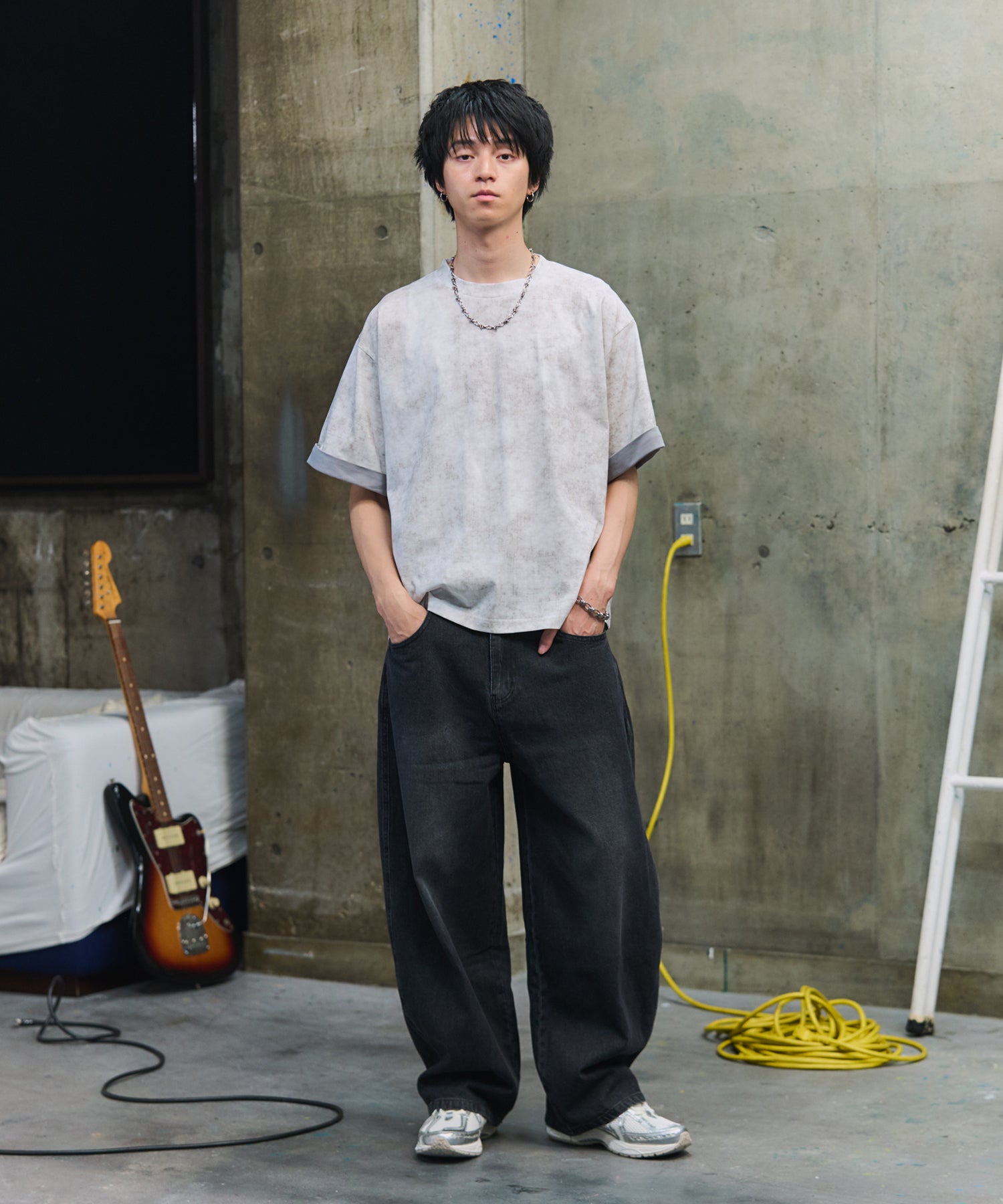 SLEEVE LAYERED LOOSE T-SHIRT / レイヤード ルーズTシャツ