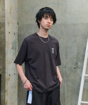 フェードロゴ ボックスシルエット グランジ風 レトロモチーフ バックプリント 半袖Tシャツ