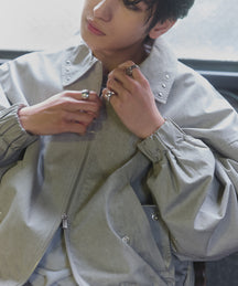 Peach Brushed Studded Blouson / ピーチ起毛スタッズブルゾン