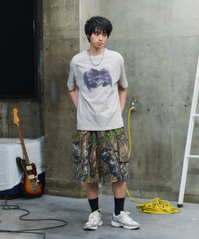 ビッグシルエット プレーティング 半袖Tシャツ グラフィック プリント