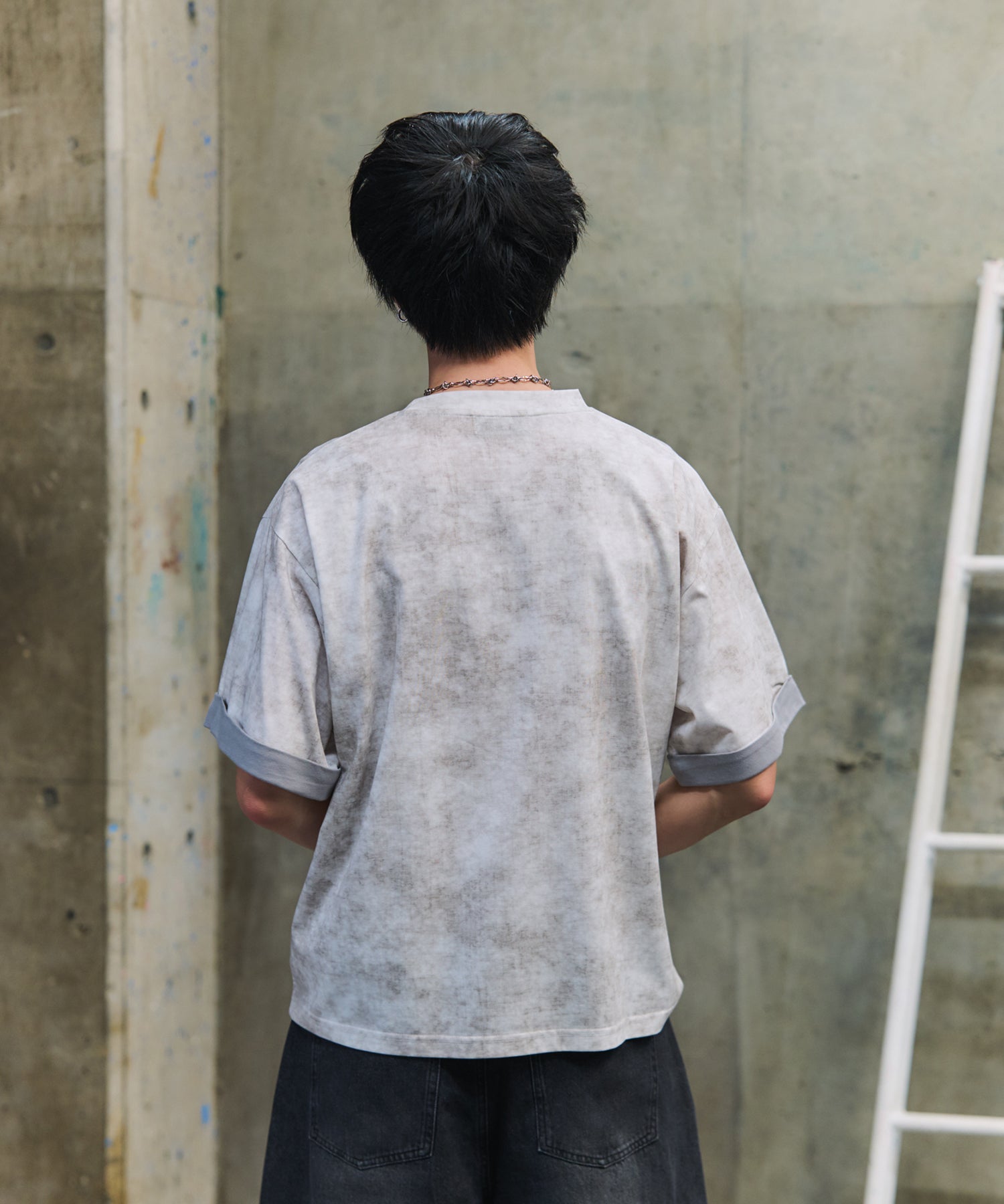 SLEEVE LAYERED LOOSE T-SHIRT / レイヤード ルーズTシャツ