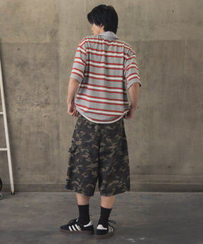 TURNED POCKET BORDER POLO / 折り返しボーダーポロシャツ