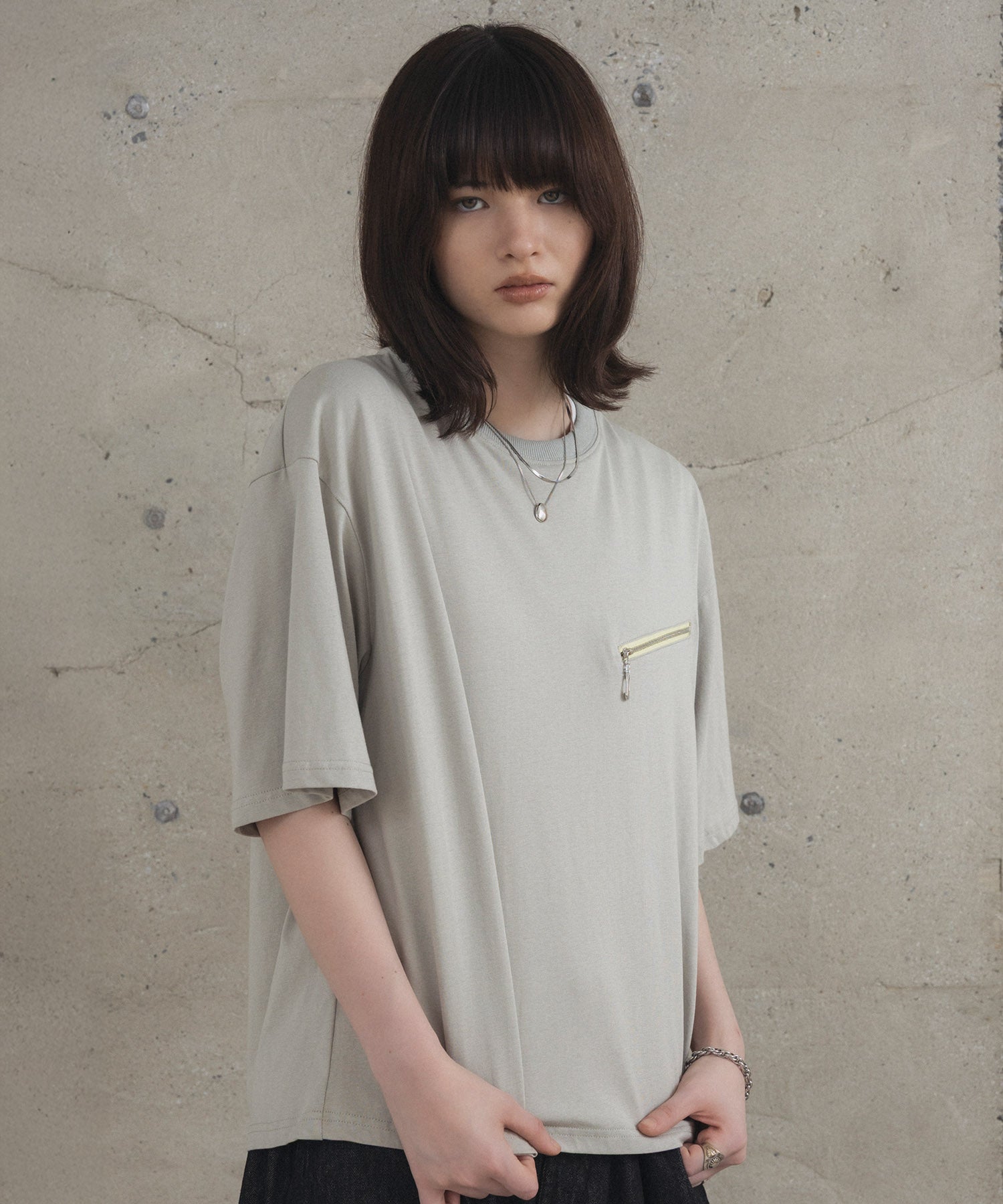 Zip-detail Tee / ジップディテールTシャツ