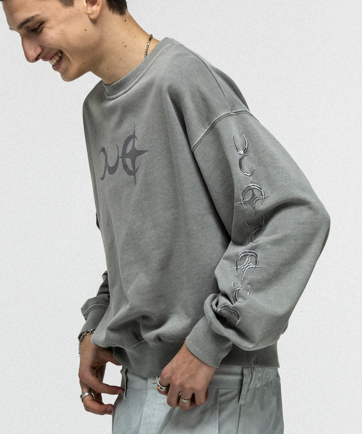 TRIBALMOON PULLOVER CREW SWEATSHIRT / トライバルムーン プルオーバー クルー スウェットシャツ