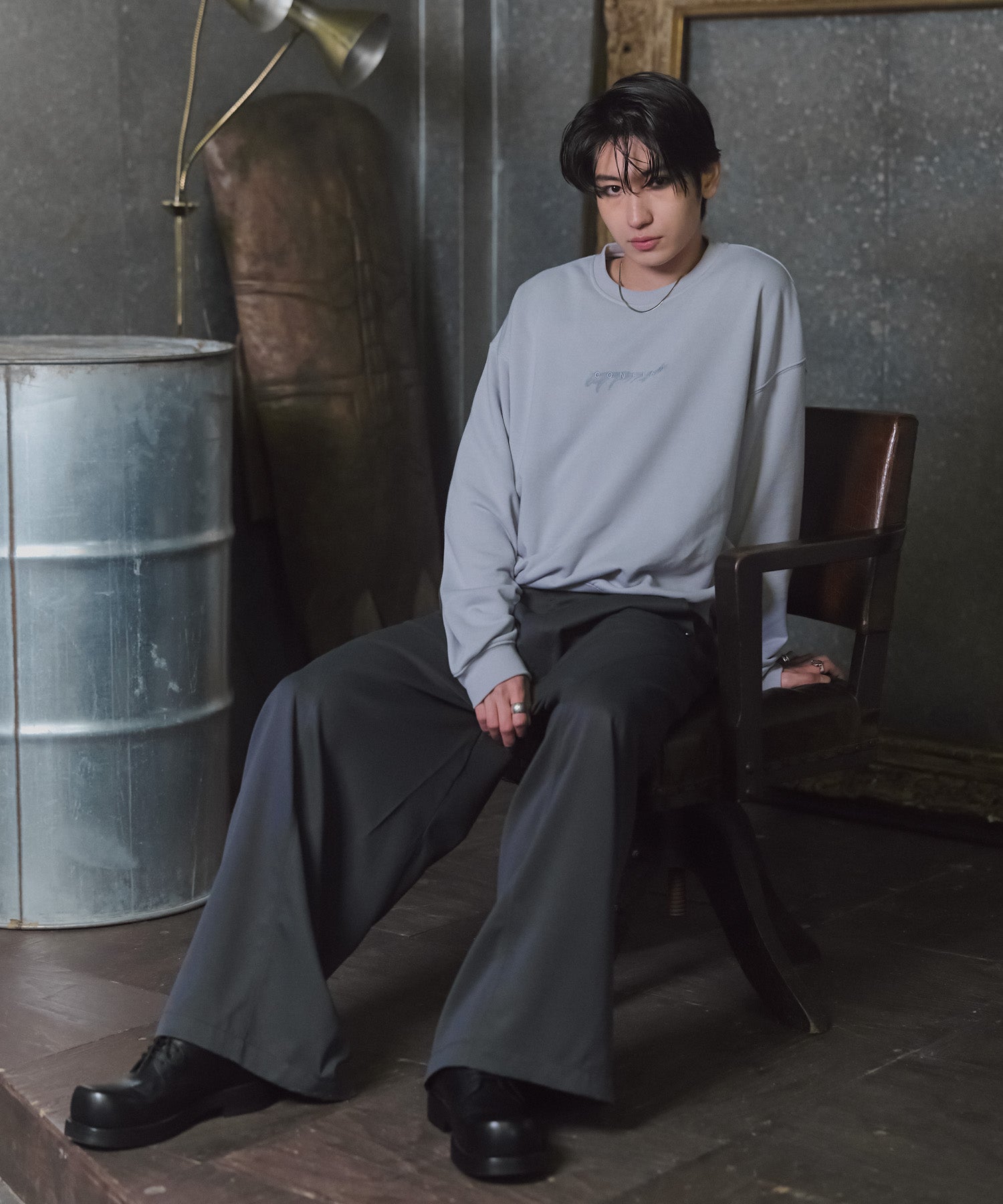 Confirm Logo Embroidery Crew Sweat / "Confirm"ロゴ刺繍クルースウェット