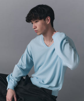 V-neck High Gauge Knit / Vネックハイゲージニット