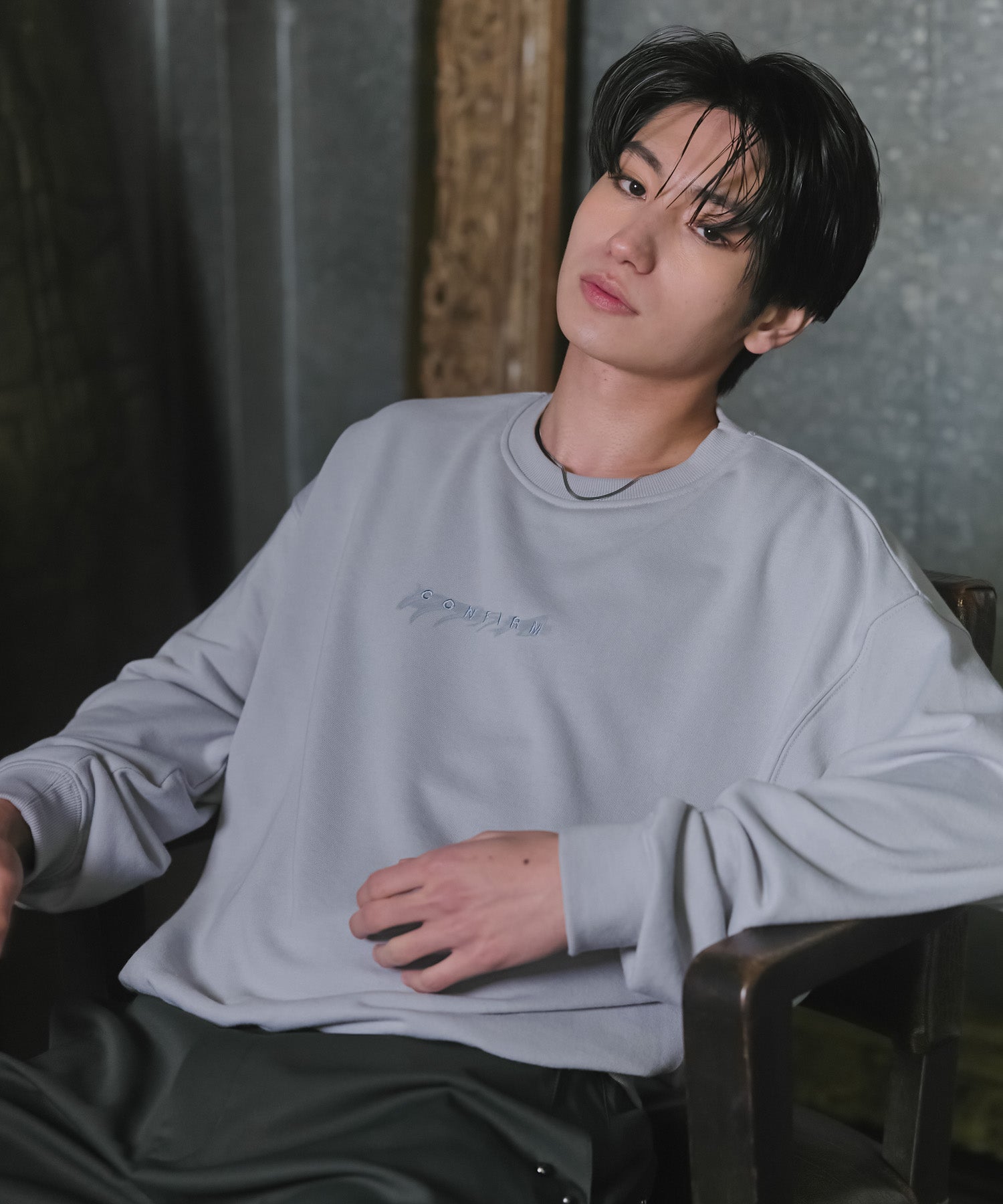 Confirm Logo Embroidery Crew Sweat / "Confirm"ロゴ刺繍クルースウェット