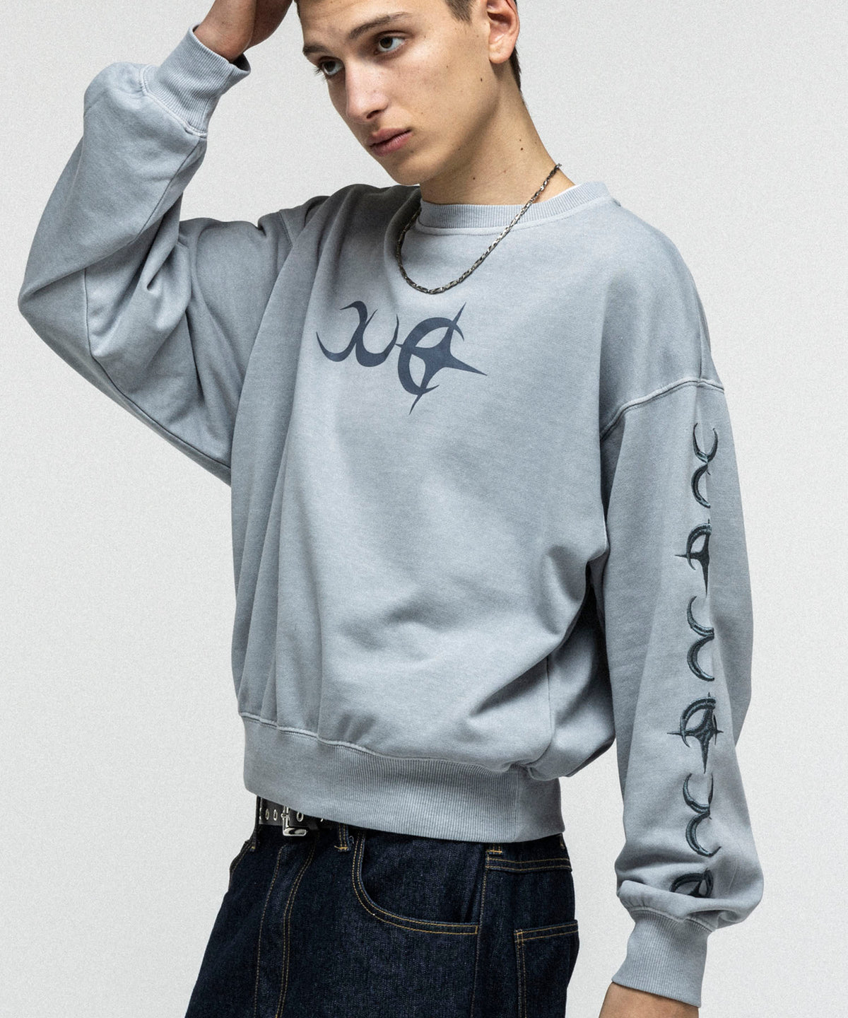 TRIBALMOON PULLOVER CREW SWEATSHIRT / トライバルムーン プルオーバー クルー スウェットシャツ