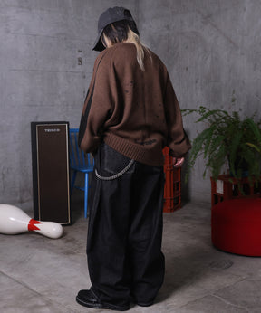 バレルレッグ リジット デニムパンツ