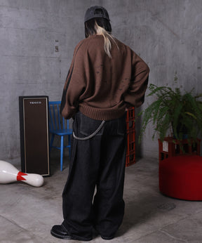 バレルレッグ リジット デニムパンツ