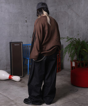 バレルレッグ リジット デニムパンツ