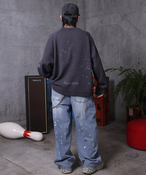 バレルレッグ ペインドデニムパンツ