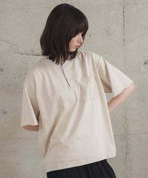 Contrast Color Henley Neck T-shirt / コントラストカラー ヘンリーネックTシャツ