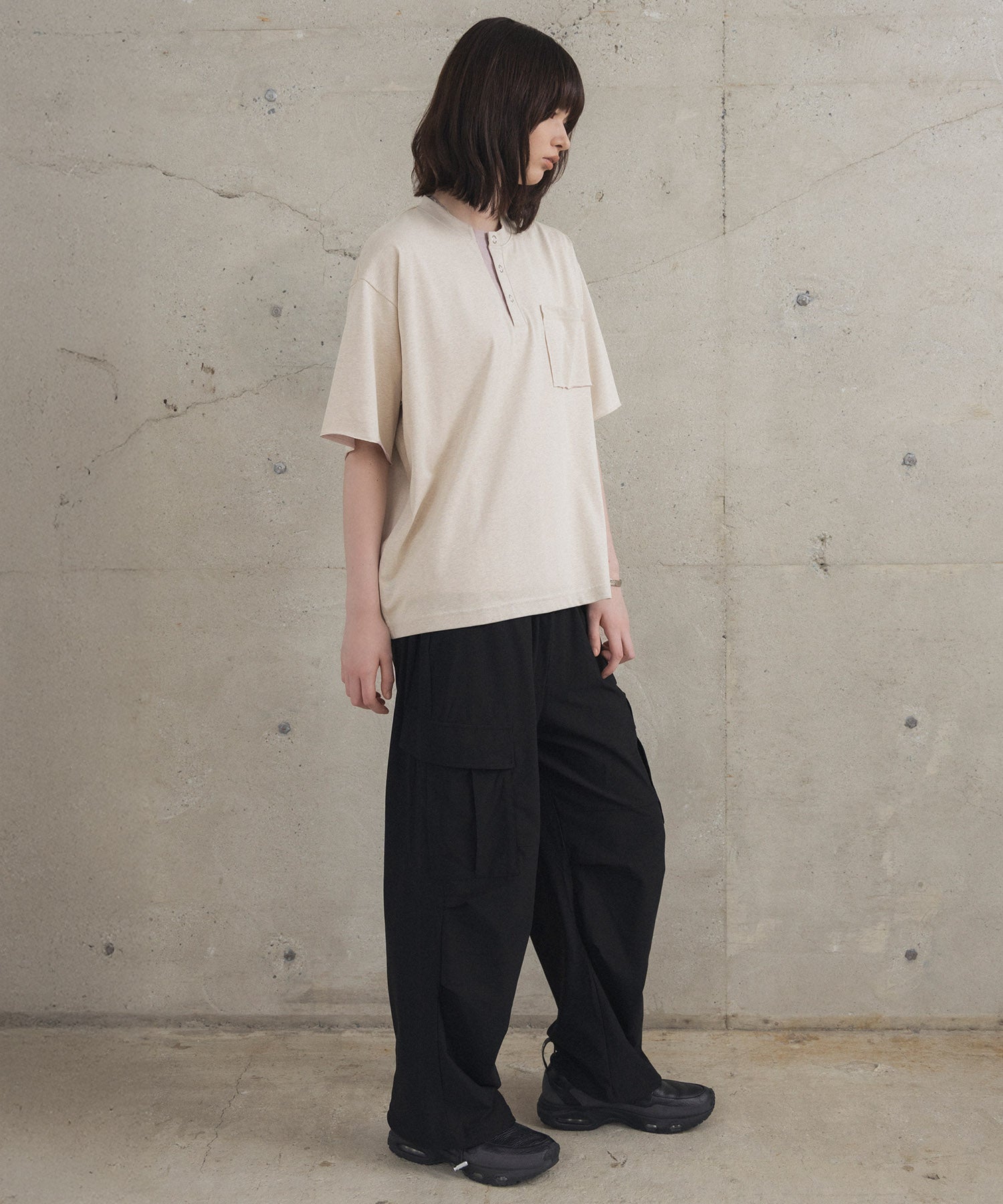 Contrast Color Henley Neck T-shirt / コントラストカラー ヘンリーネックTシャツ