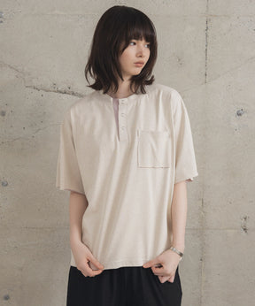 Contrast Color Henley Neck T-shirt / コントラストカラー ヘンリーネックTシャツ