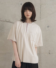 Contrast Color Henley Neck T-shirt / コントラストカラー ヘンリーネックTシャツ