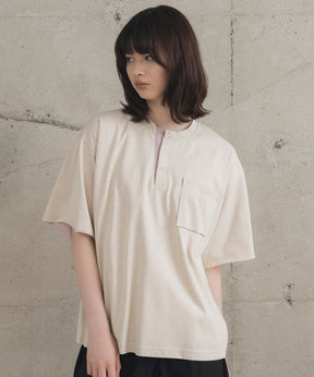 Contrast Color Henley Neck T-shirt / コントラストカラー ヘンリーネックTシャツ