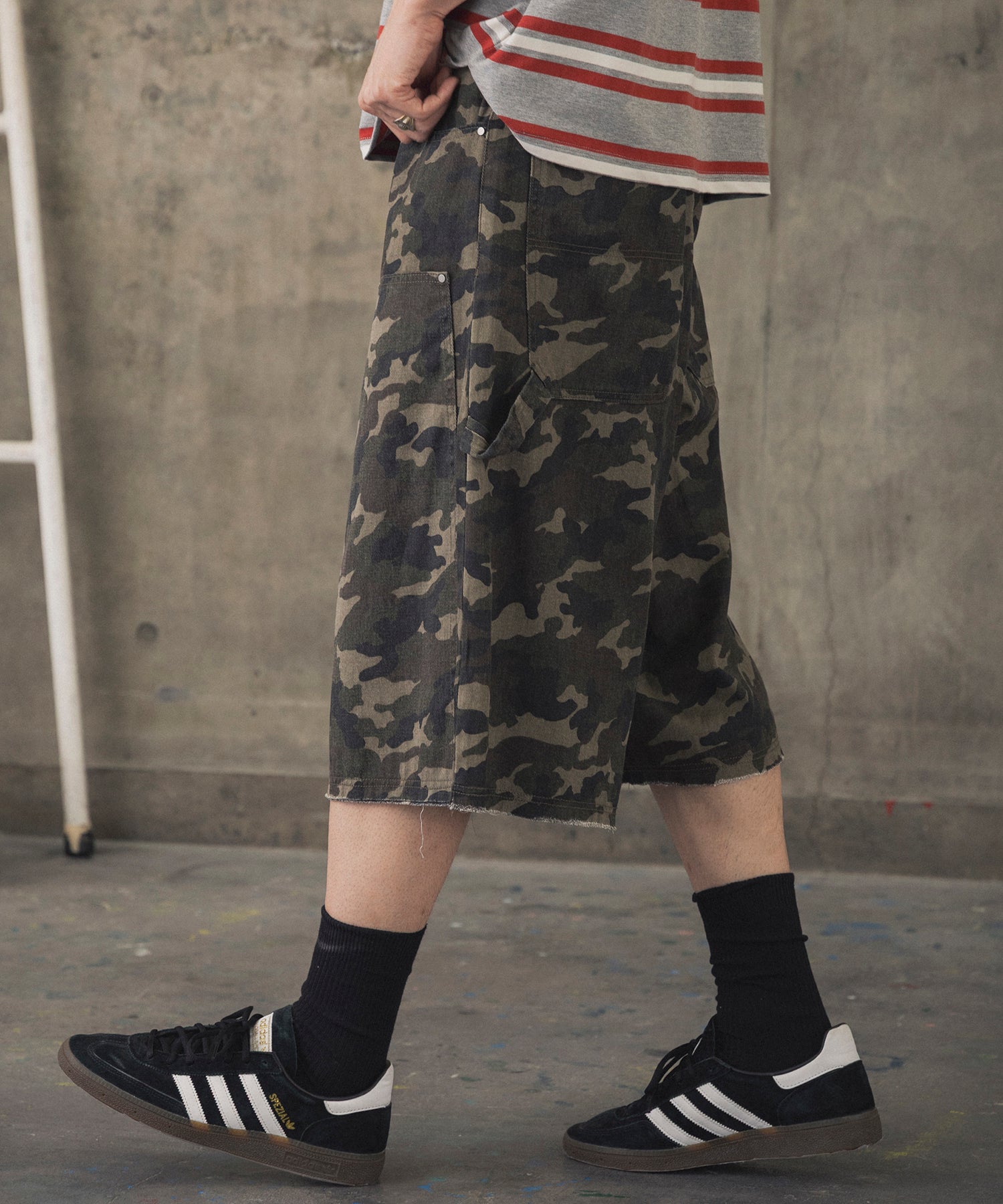 DOUBLE KNEE CURVE SHORTS / ダブルニーカーブショーツ