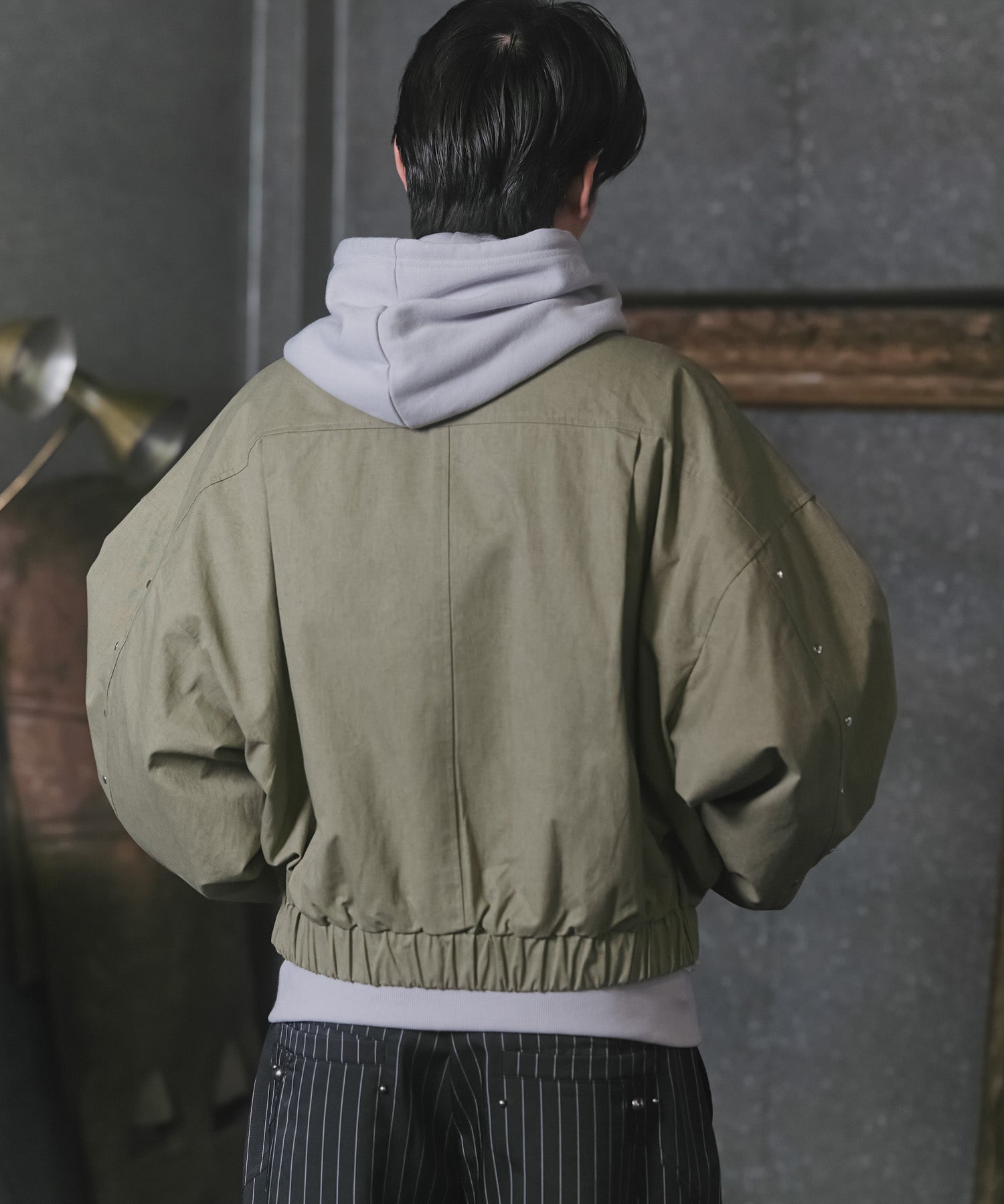 Peach Brushed Studded Blouson / ピーチ起毛スタッズブルゾン