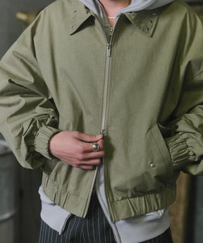 Peach Brushed Studded Blouson / ピーチ起毛スタッズブルゾン