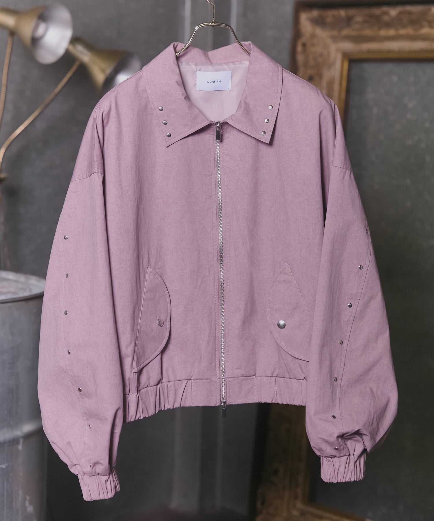 Peach Brushed Studded Blouson / ピーチ起毛スタッズブルゾン