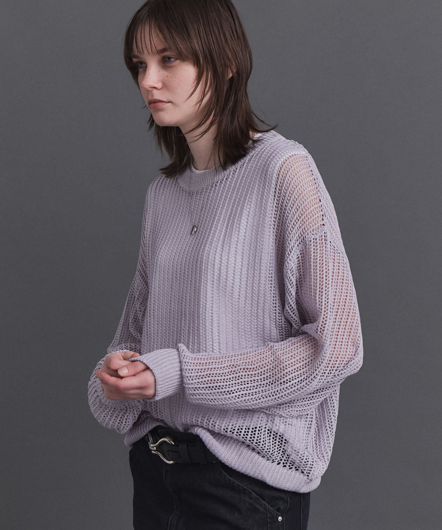 Basic Sheer Knit Pullover / ベーシック シアーニットプルオーバー