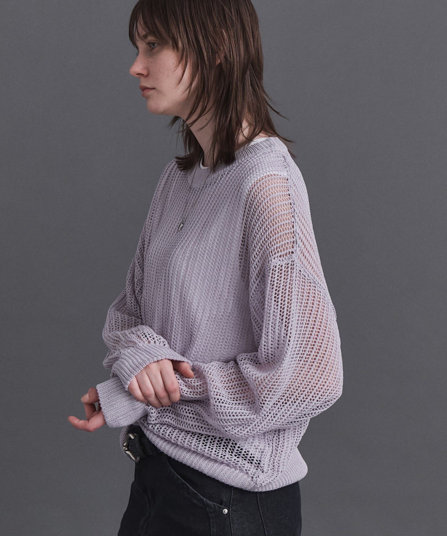 Basic Sheer Knit Pullover / ベーシック シアーニットプルオーバー