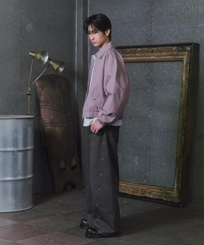 Peach Brushed Studded Blouson / ピーチ起毛スタッズブルゾン