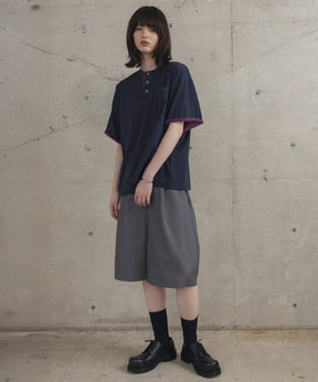 Contrast Color Henley Neck T-shirt / コントラストカラー ヘンリーネックTシャツ