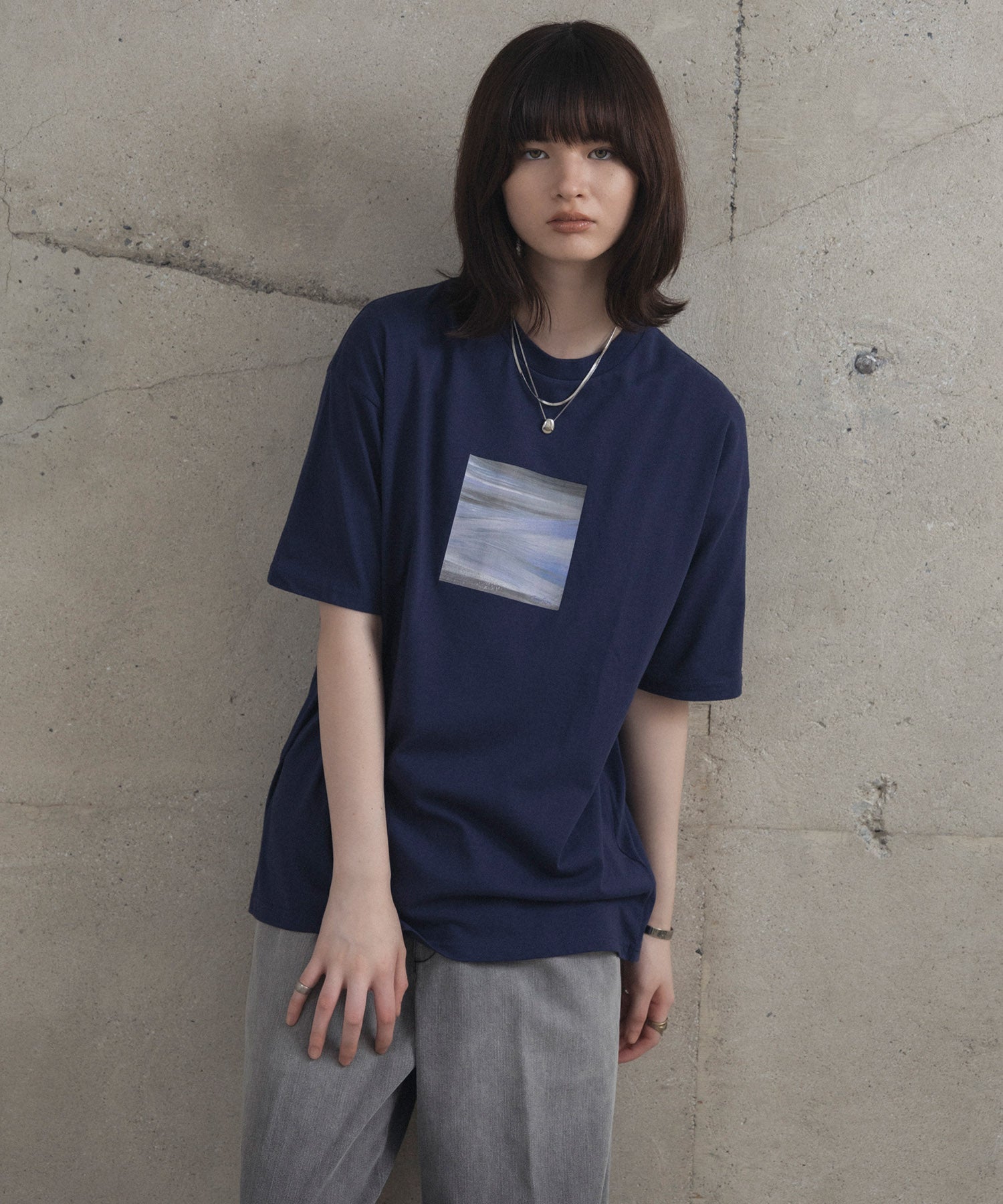 アブストラクト絵画 フロントプリント 半袖Tシャツ