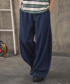 2-TUCK BACK EMBROIDERED DENIM PANTS / ツータック バック刺繍入り デニムパンツ