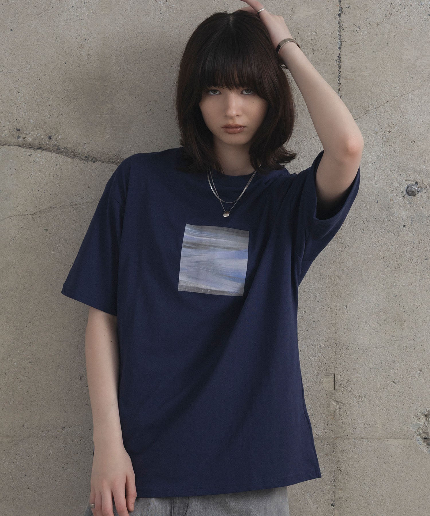 アブストラクト絵画 フロントプリント 半袖Tシャツ